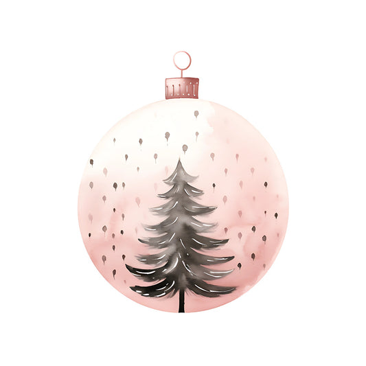 Bügelbild Weihnachtskugel rosa