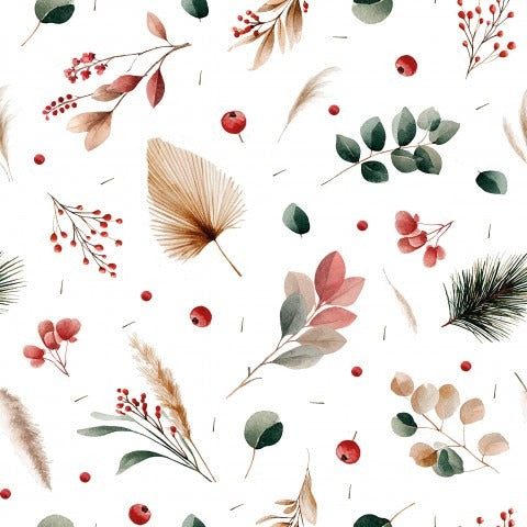 Stoffmuster Winterblätter