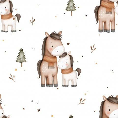 Stoffmuster Winterpferde