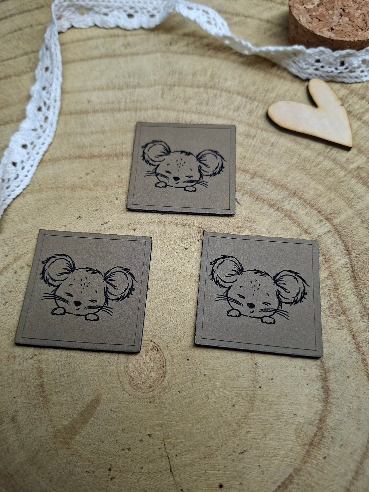 Lederpatch Maus