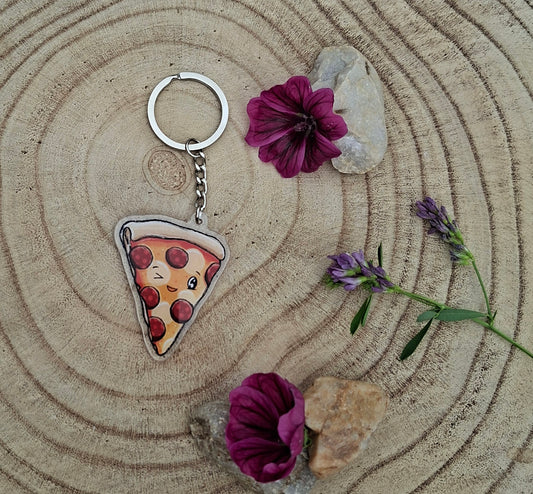Schlüsselanhänger Pizza Salami