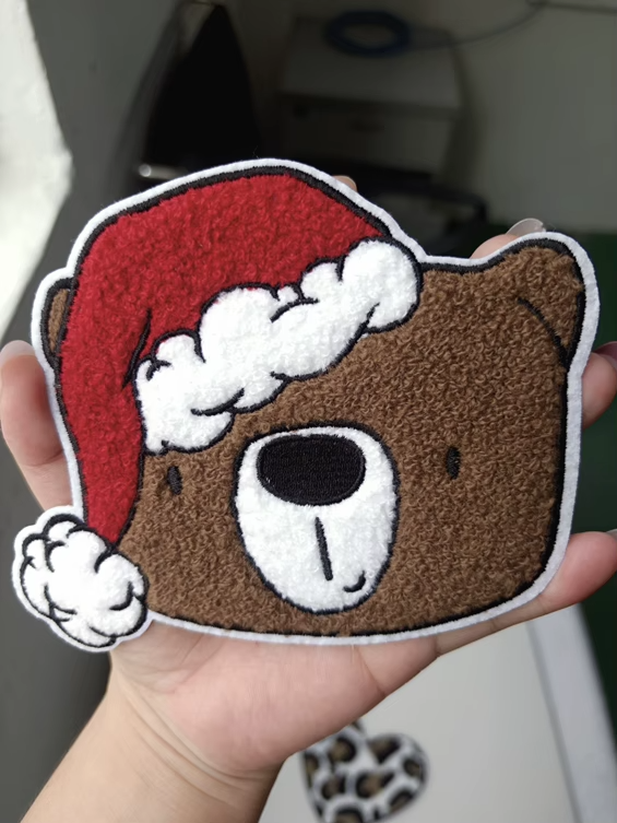 Chenille Patches Weihnachts Bär