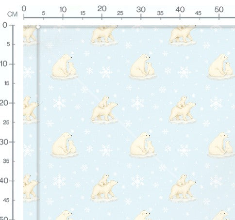 Stoffmuster Eisbär liebe