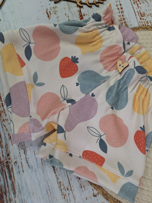 Paperbag Shorts bunte Früchte