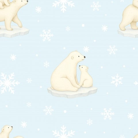 Stoffmuster Eisbär liebe