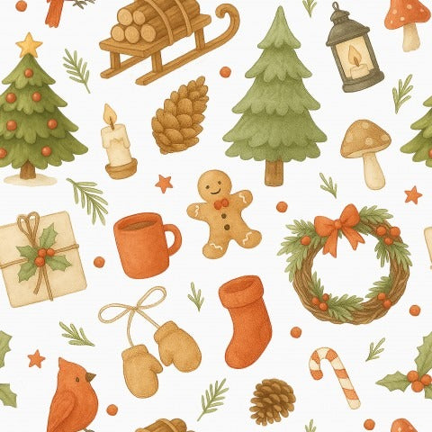 Stoffmuster Winter Weihnachts Muster