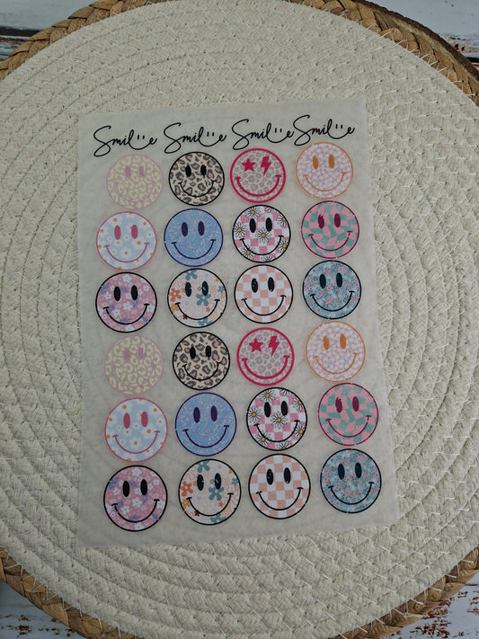 Bügelbildbogen Smileys