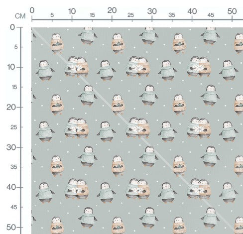 Stoffmuster Pingu Tag