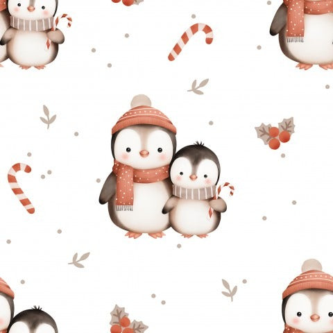 Stoffmuster Pinguin Umarmung