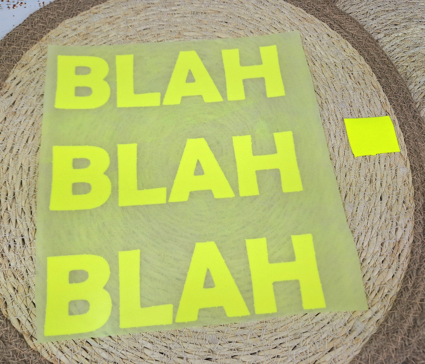 Bügelbild Flock neon BLAH