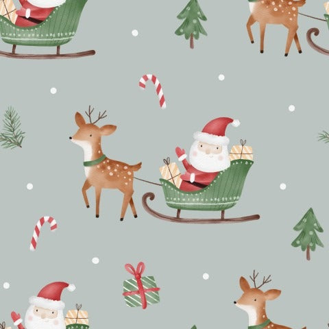 Stoffmuster Weihnachtsmann