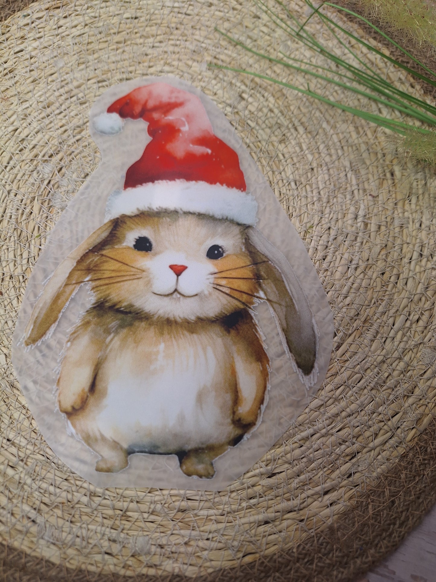 Bügelbild Weihnachts Hase
