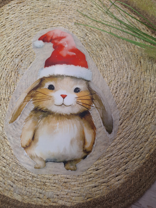 Bügelbild Weihnachts Hase