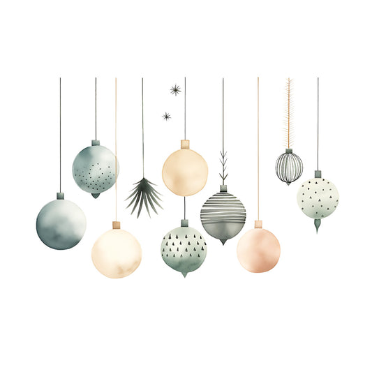 Bügelbild Winter Christbaum Kugeln