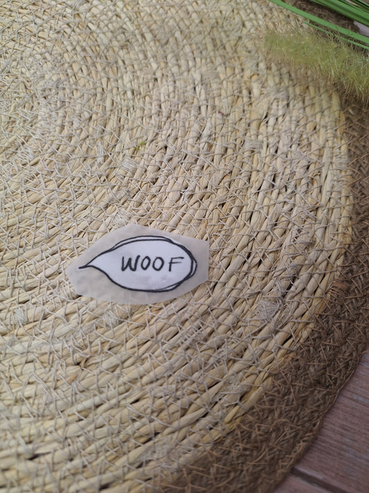 Bügelbild Sprechblase WOOF