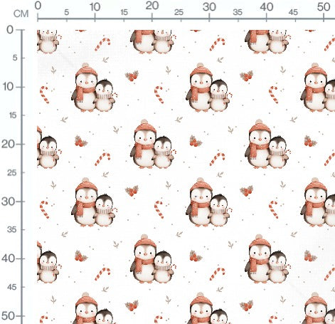 Stoffmuster Pinguin Umarmung