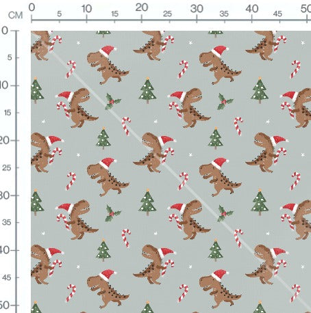 Stoffmuster Christmass Rex