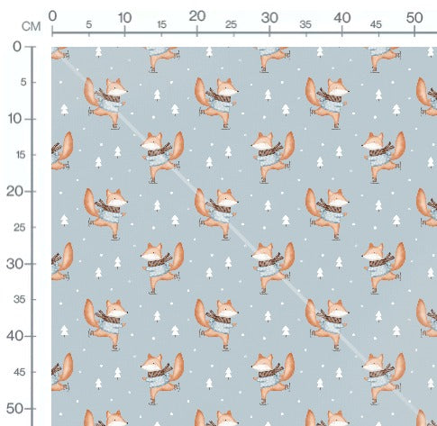 Stoffmuster Schlittschuh Fuchs