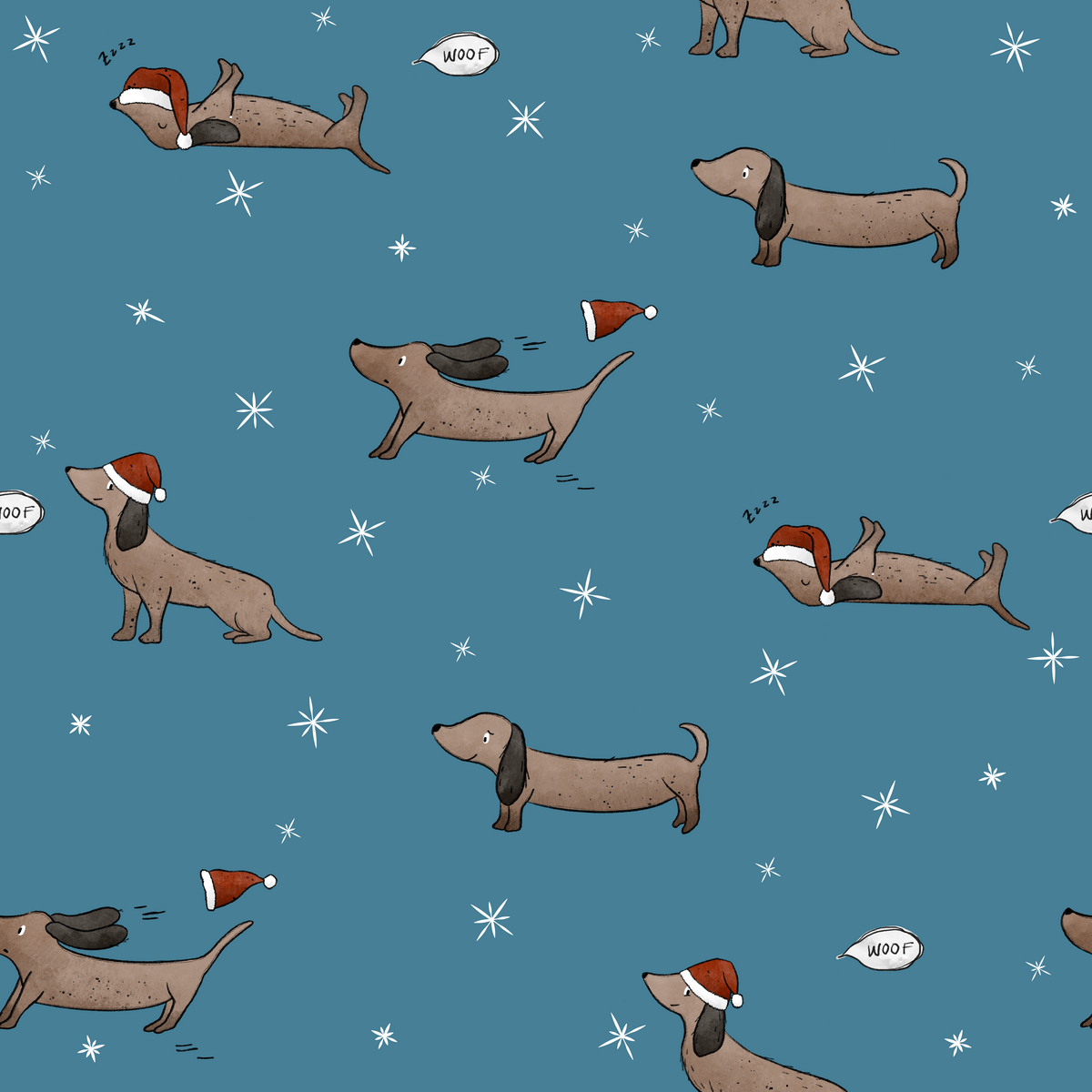 Steppstoff Weihnachtsdackel
