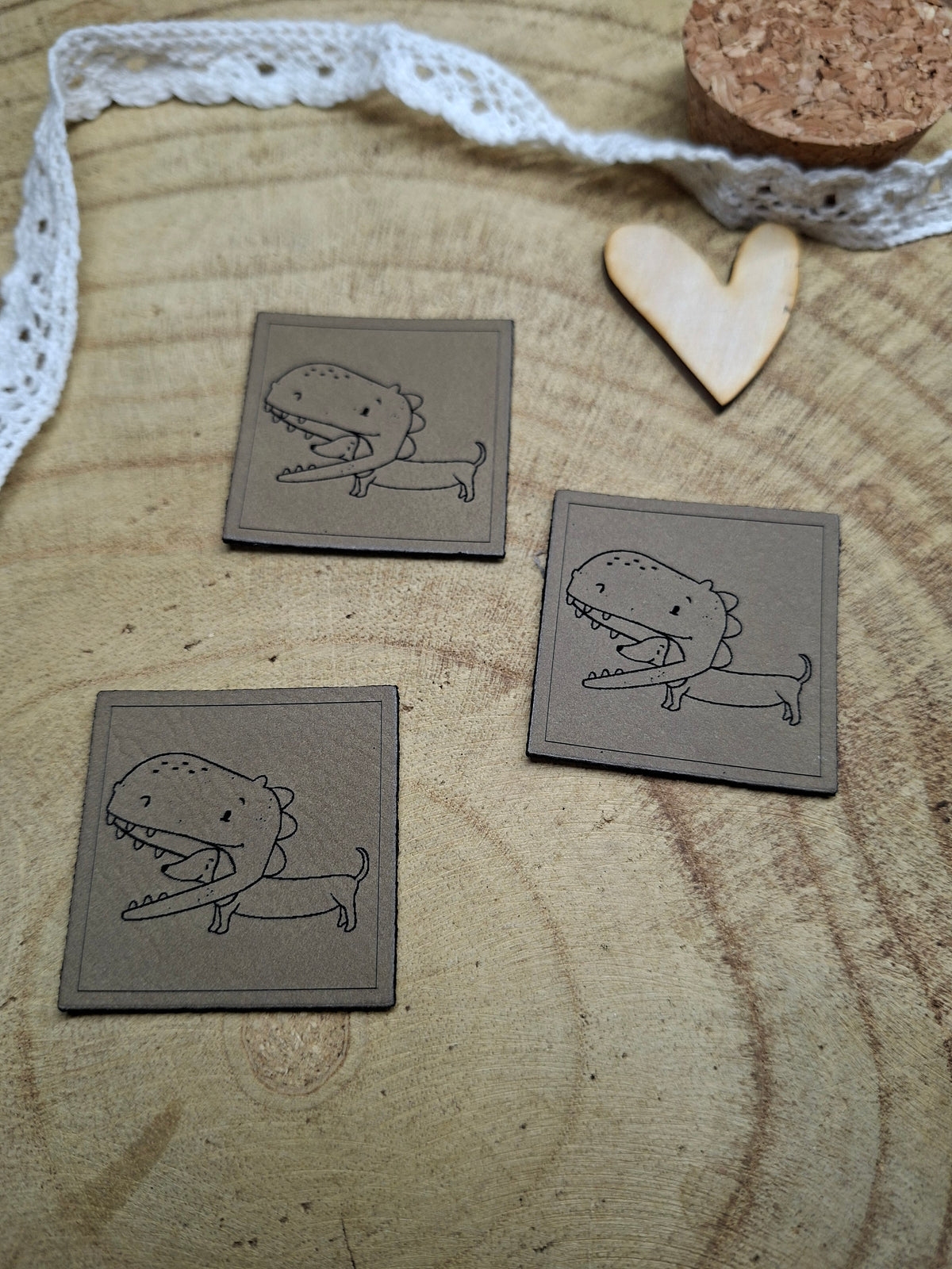 Lederpatch Dino Dackel