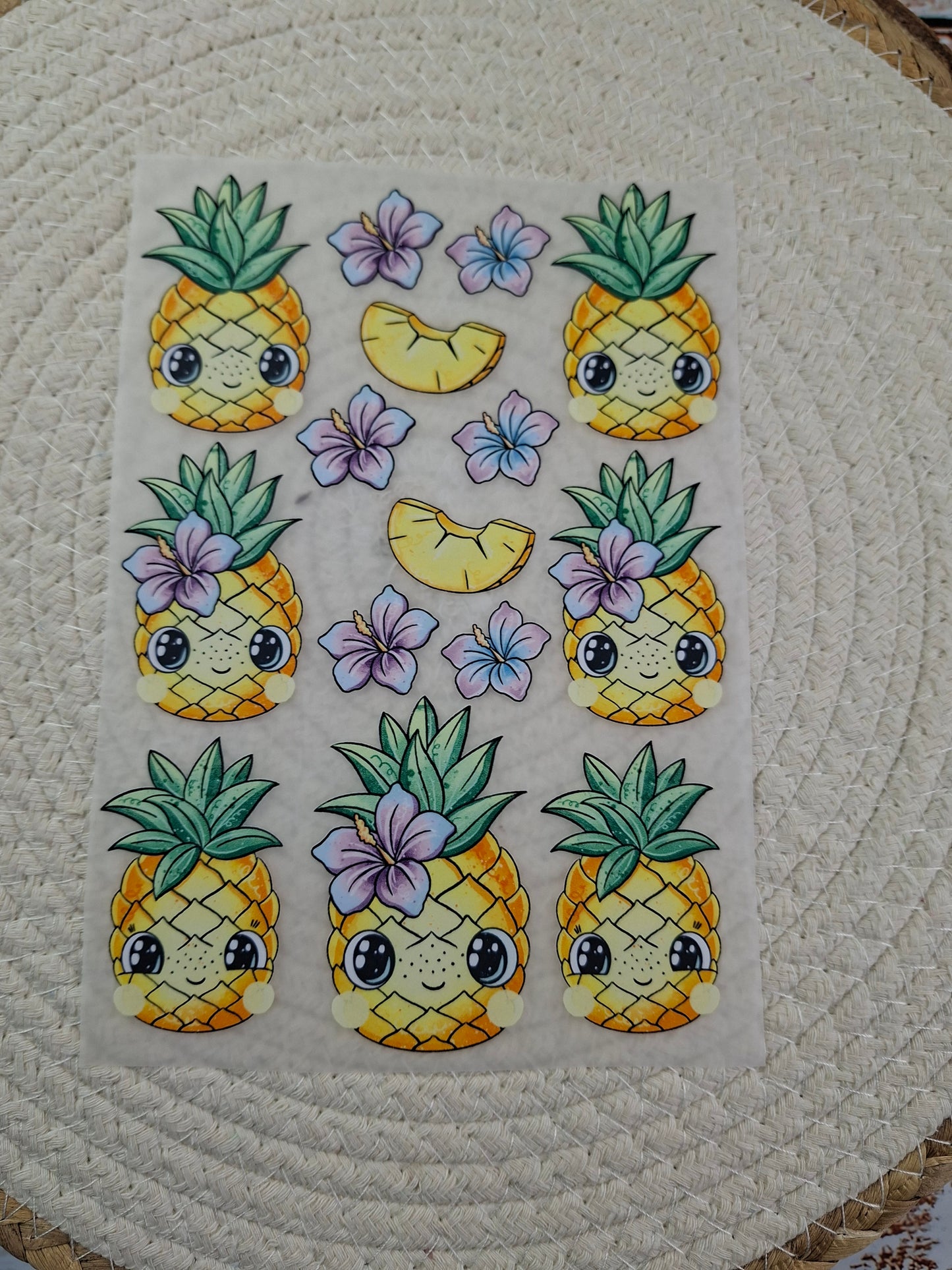 Bügelbildbogen Ananas
