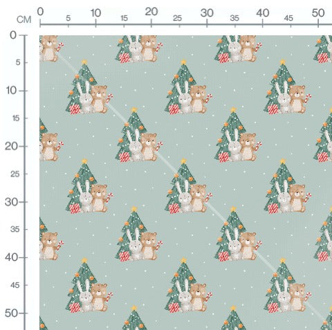 Stoffmuster Tannen Freunde