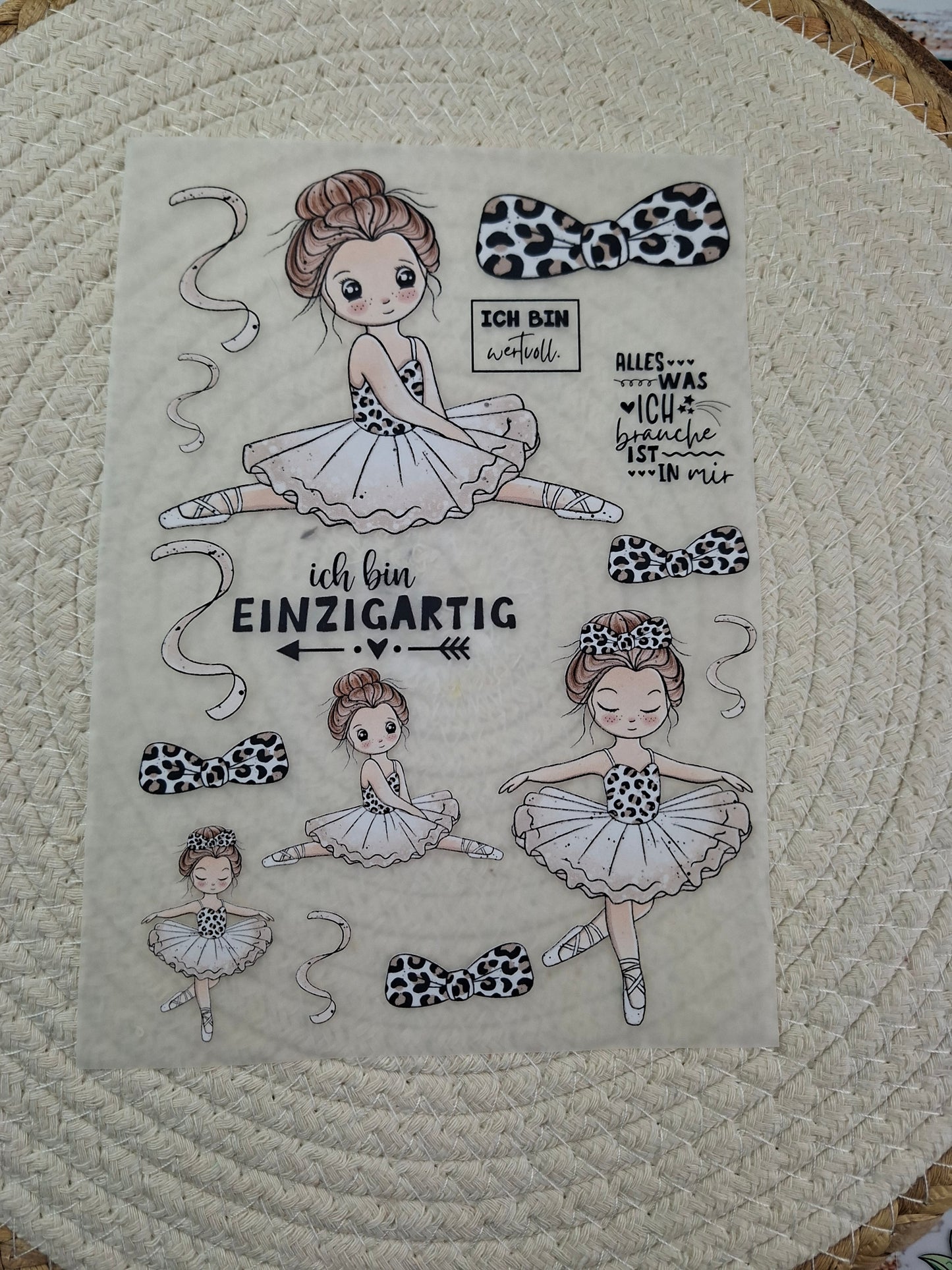 Bügelbildbogen Ballerina Leo