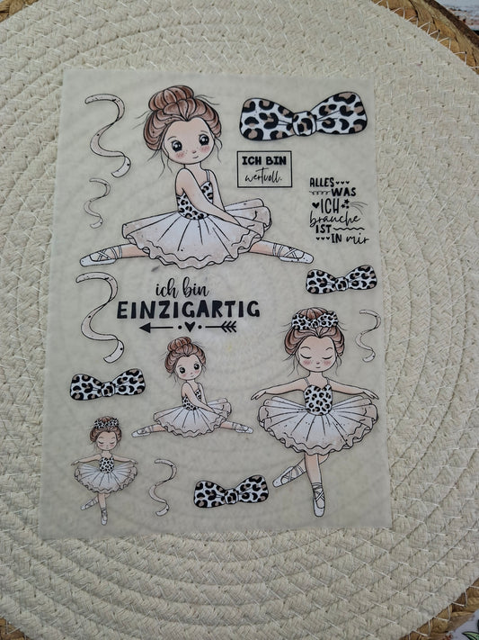 Bügelbildbogen Ballerina Leo